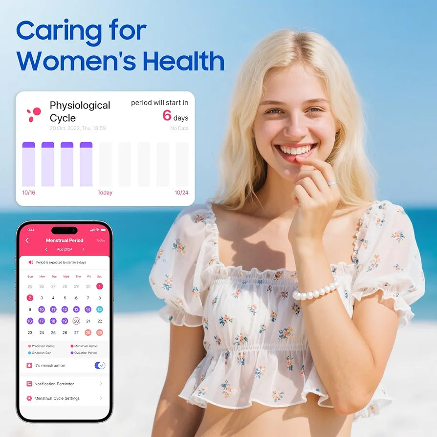 2026 Smart Ring New Health Tracker, IP68 Waterproof, iOS/Android Compatible, Sleep, Exercise & Health Monitoring, No Subscription, 5-Day Battery Life for Women & Men 