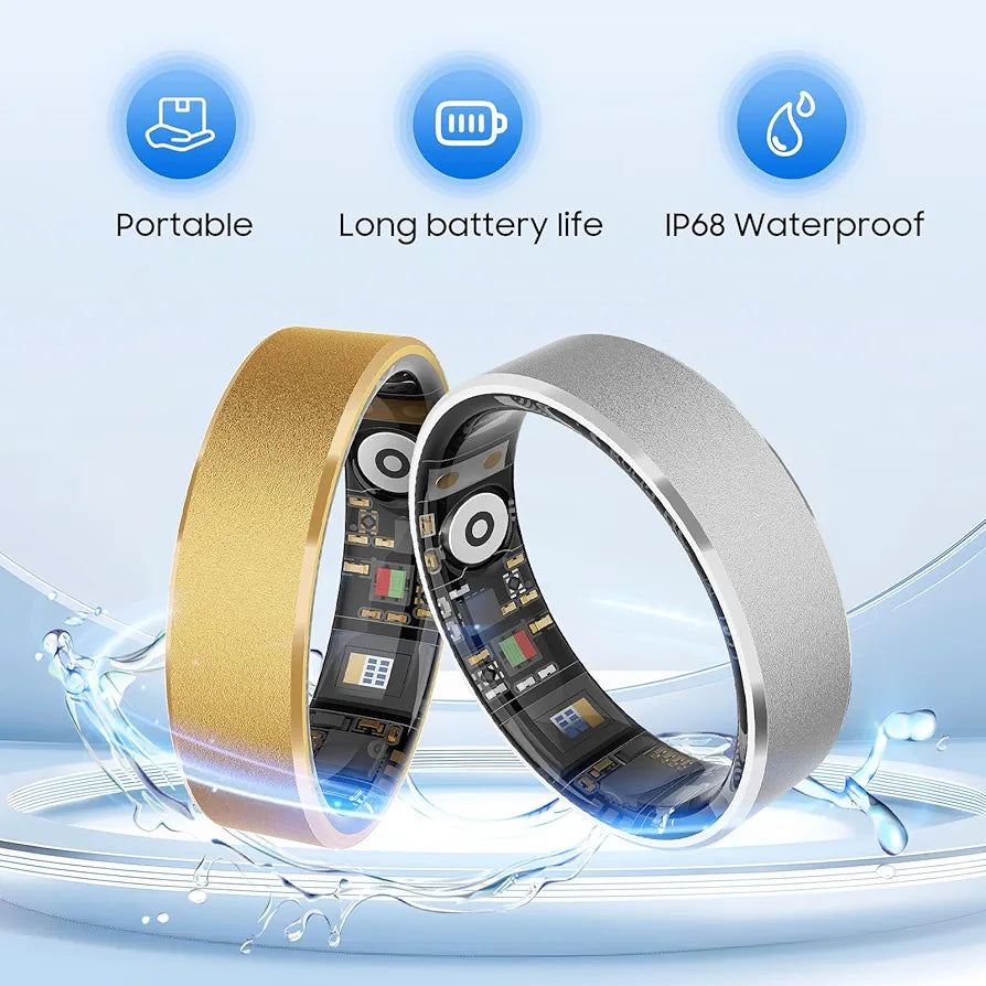 2026 Smart Ring New Health Tracker, IP68 Waterproof, iOS/Android Compatible, Sleep, Exercise & Health Monitoring, No Subscription, 5-Day Battery Life for Women & Men 